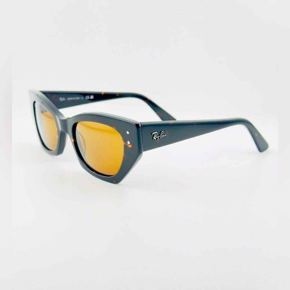 Ray-Ban Zena Bio-Based Women Sunglasses Polished Havana Frame with Brown Lenses - Picture 10 of 13